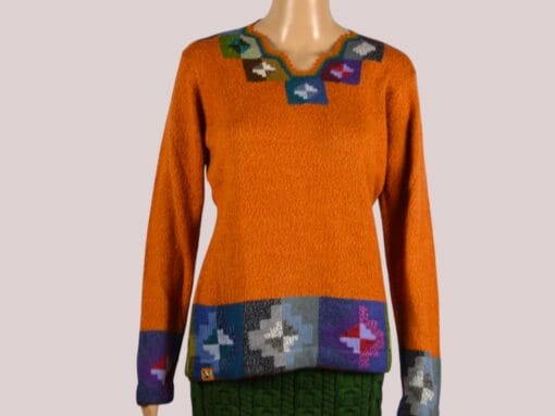Alpaka Pullover für Damen Collos orange M
