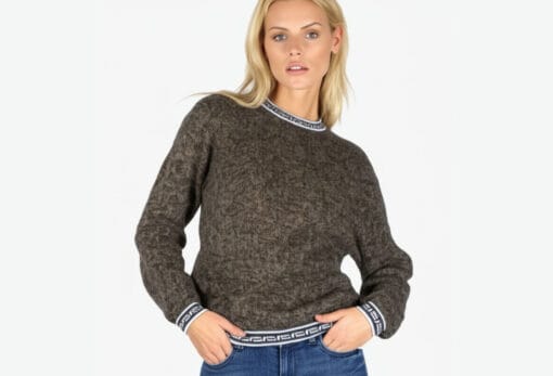 Damenpullover aus Alpaka Inka braun