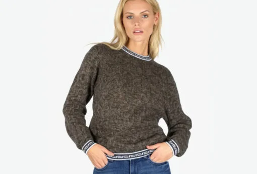 Damenpullover aus Alpaka Inka braun