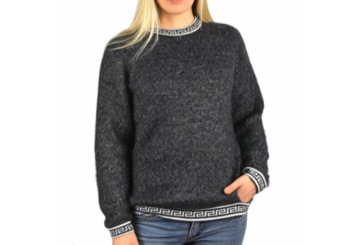 Damenpullover aus Alpaka Inka dunkelgrau