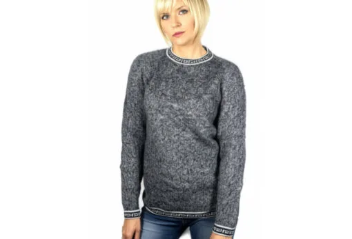 Damenpullover aus Alpaka Inka grau