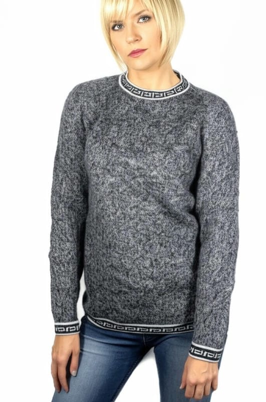 Damenpullover aus Alpaka Inka grau