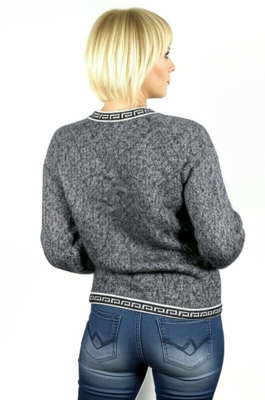 Damenpullover aus Alpaka Inka grau