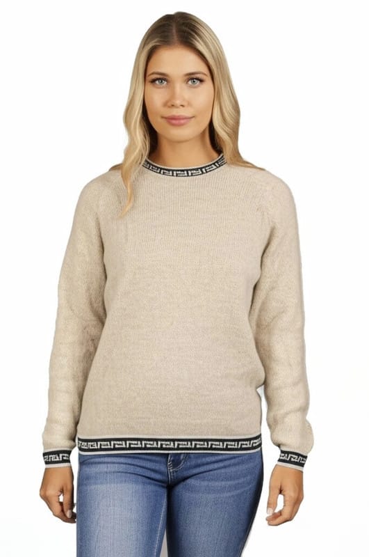 Damenpullover aus Alpaka Inka beige
