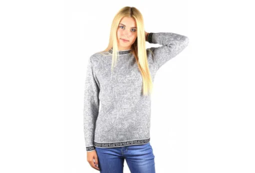 Damenpullover aus Alpaka Inka hellgrau