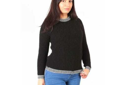 Damenpullover aus Alpaka Inka schwarz