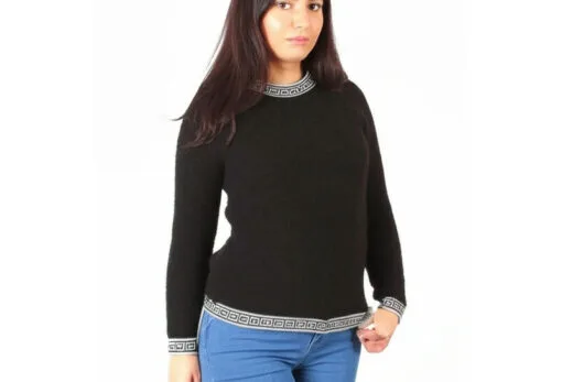 Damenpullover aus Alpaka Inka schwarz