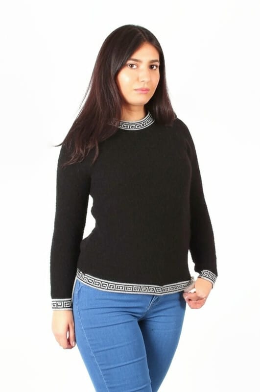 Damenpullover aus Alpaka Inka schwarz