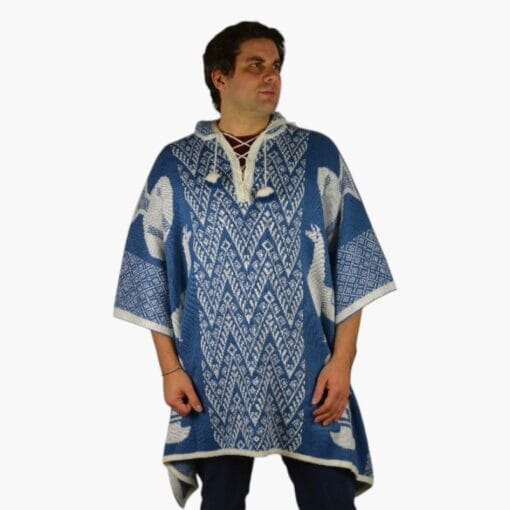 Alpaka Poncho Azul