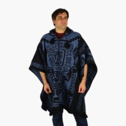 Alpaka Poncho Sirius blau