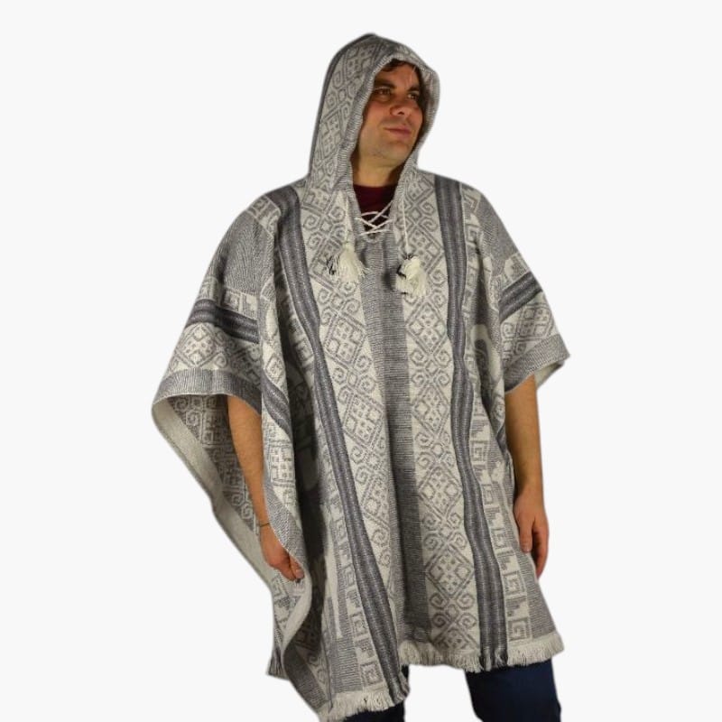 Alpaka Poncho Sirius hellgrau