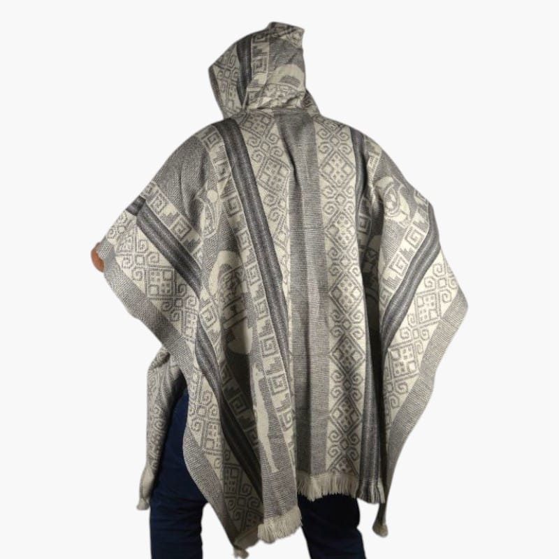 Alpaka Poncho Sirius hellgrau