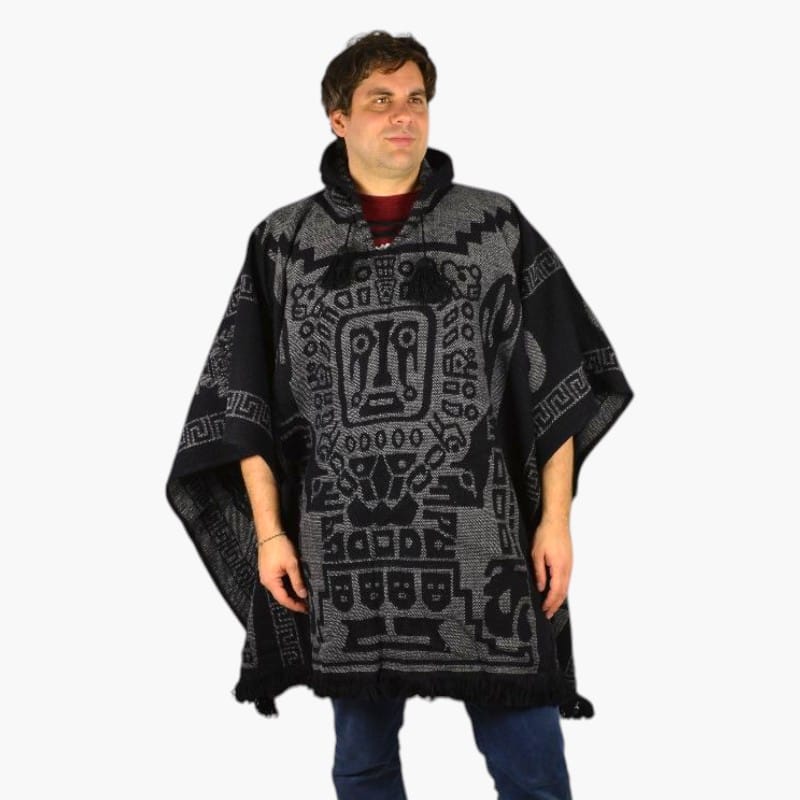 Alpaka Poncho Sirius schwarz