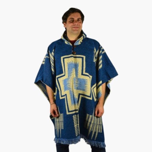 Poncho Cruz blau