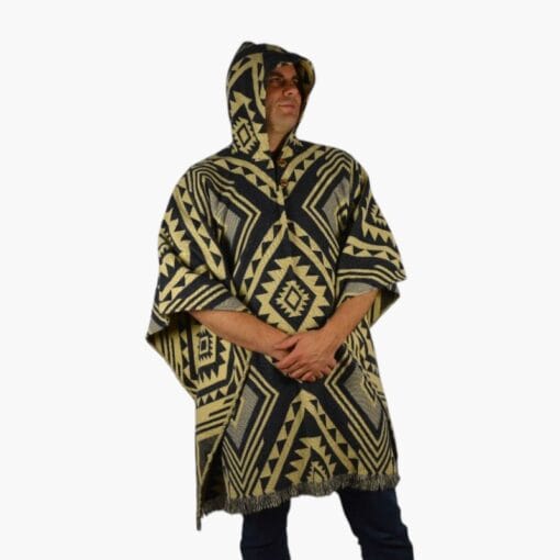 Alpaka Poncho Cuadros Grau