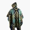 Alpaka Poncho Cuadros Hellblau