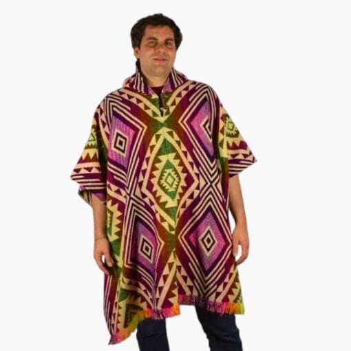 Alpaka Poncho Cuadros Pink