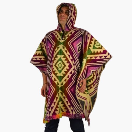 Alpaka Poncho Cuadros Pink