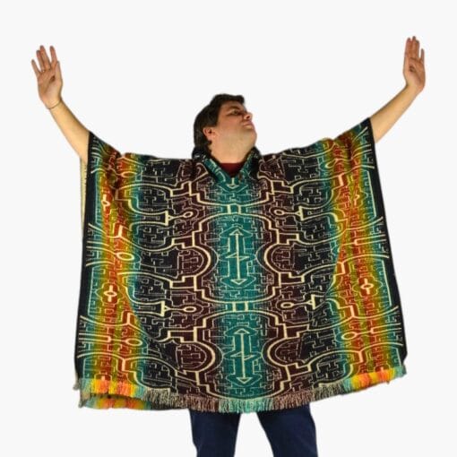 Alpaka Poncho Insipee blau