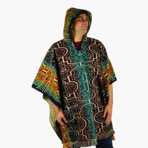 Alpaka Poncho Insipee blau