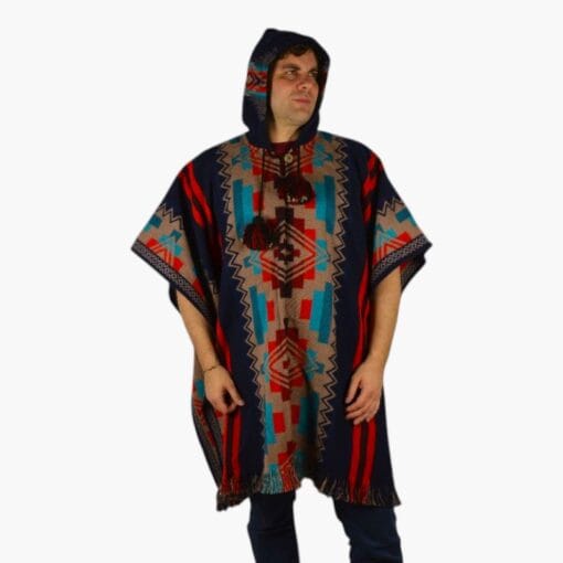 Alpaka Poncho Pichu blau