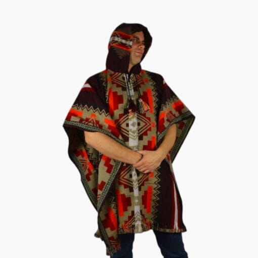 Alpaka Poncho Pichu weinrot