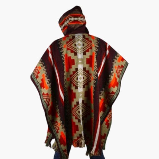 Alpaka Poncho Pichu weinrot
