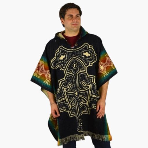 Alpaka Poncho Wayna Dunkelgrau