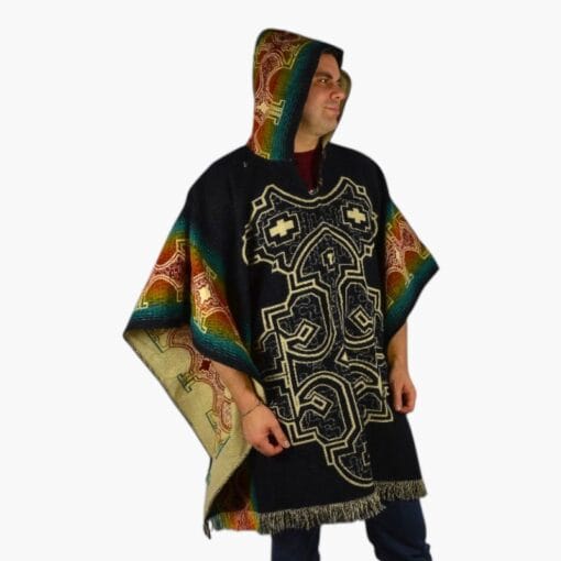 Alpaka Poncho Wayna Dunkelgrau