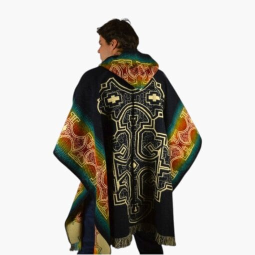 Alpaka Poncho Wayna Dunkelgrau