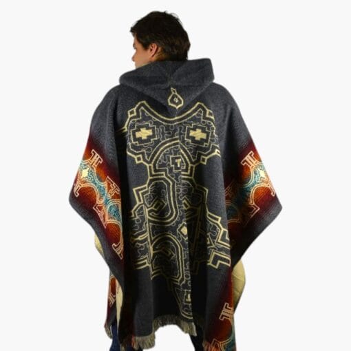 Alpaka Poncho Wayna Grau