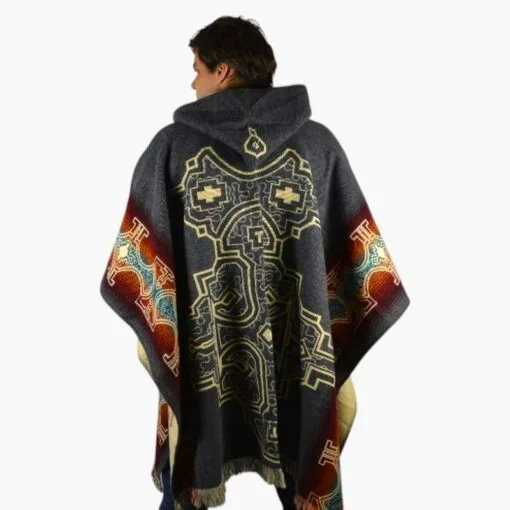 Alpaka Poncho Wayna Grau