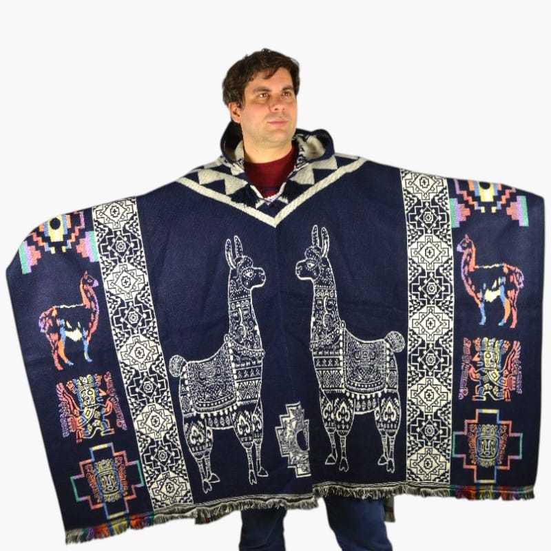 Wendeponcho dunkelblau