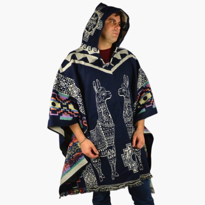 Wendeponcho dunkelblau