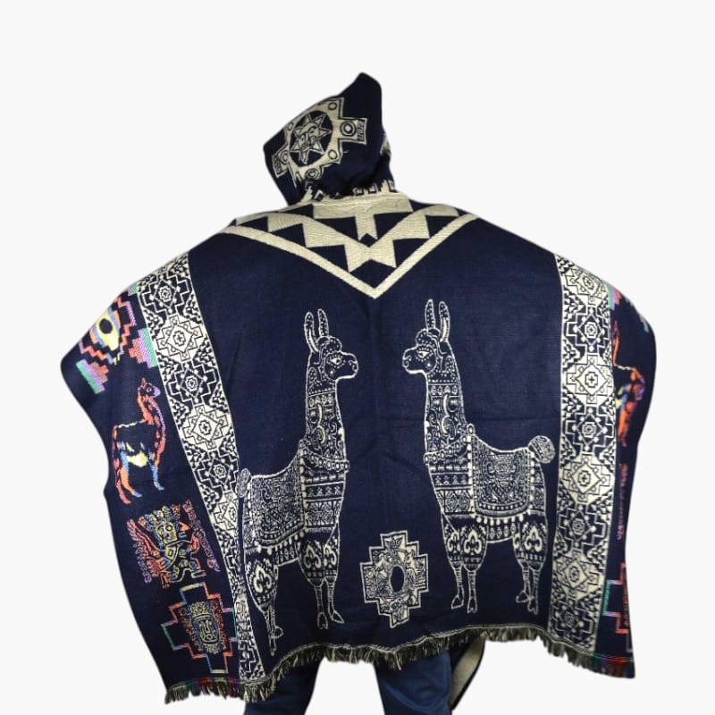 Wendeponcho dunkelblau