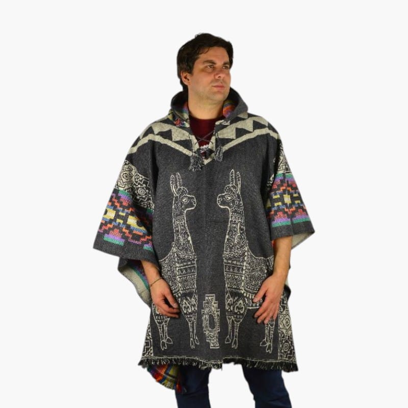 Wendeponcho grau