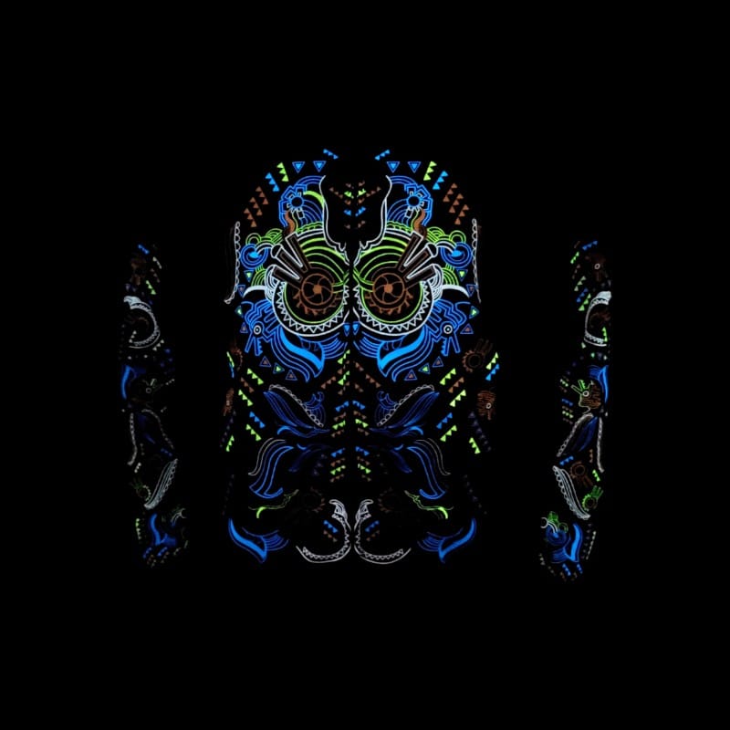 Schwarzlicht Zipper Buho