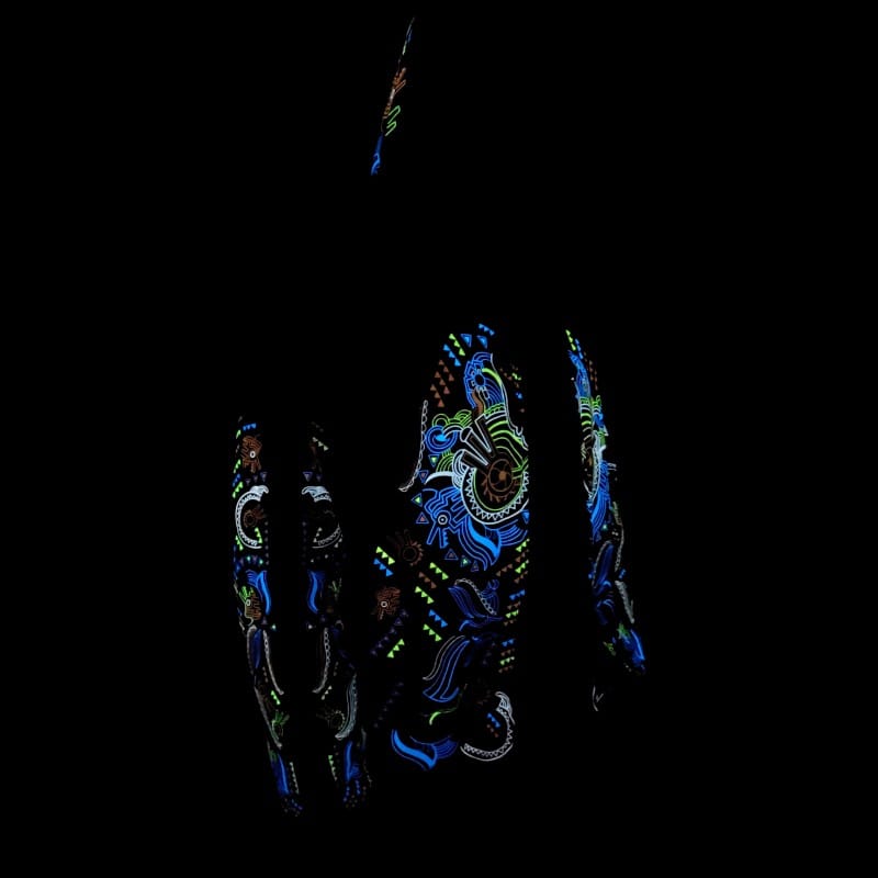 Schwarzlicht Zipper Buho