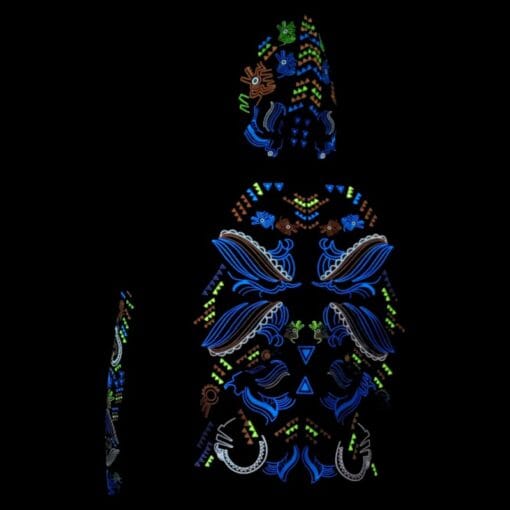 Schwarzlicht Zipper Buho