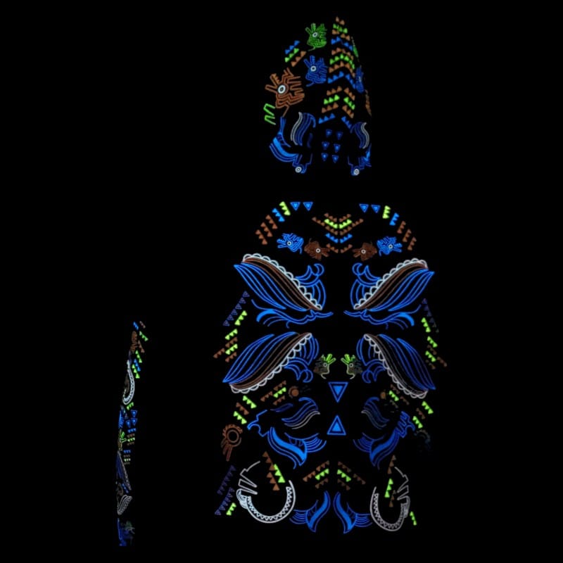 Schwarzlicht Zipper Buho