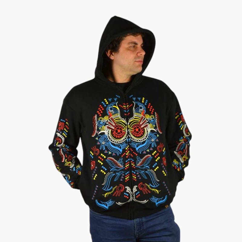 Schwarzlicht Zipper Buho