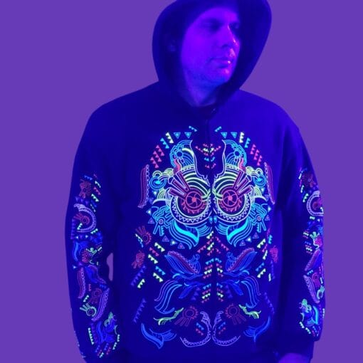 Schwarzlicht Zipper Buho