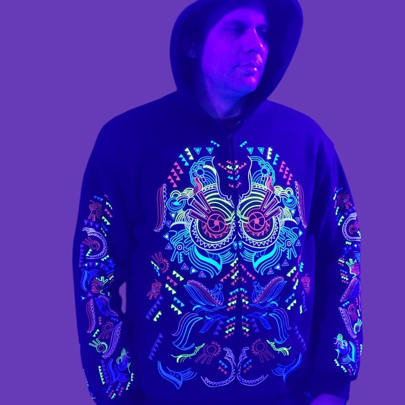 Schwarzlicht Zipper Buho