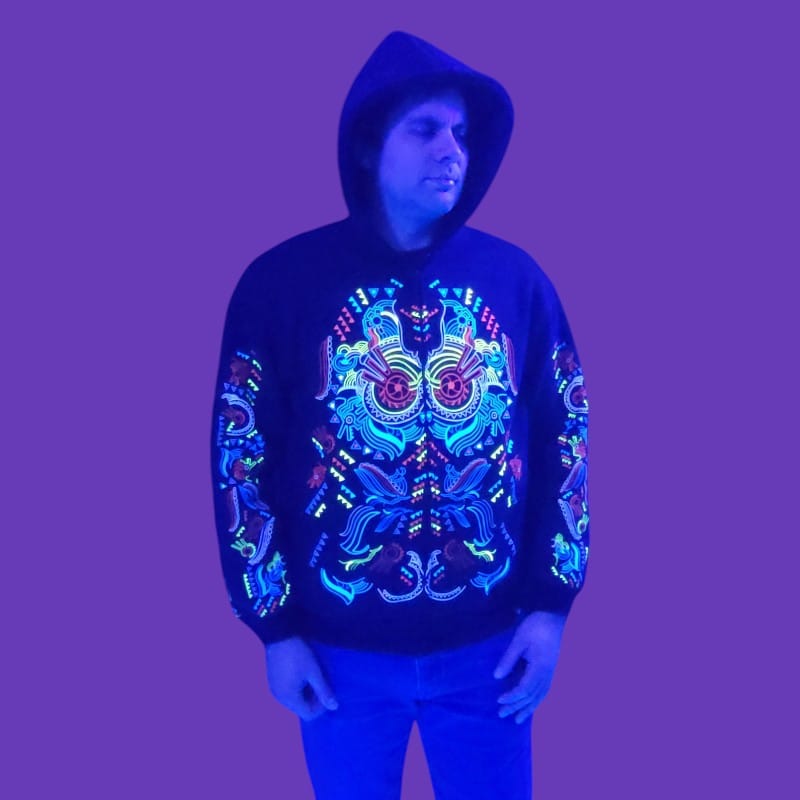 Schwarzlicht Zipper Buho