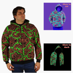 Schwarzlicht Zipper Shipibo grün