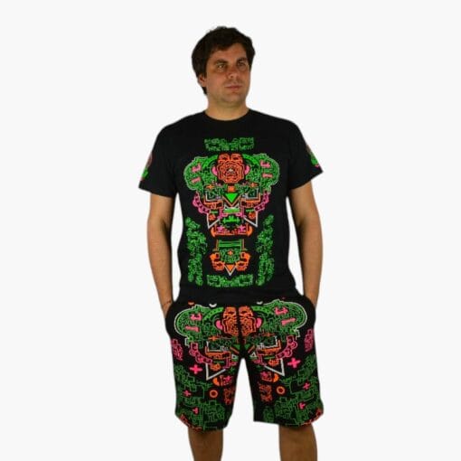 Schwarzlicht Set T-Shirt Shorts Jaguar