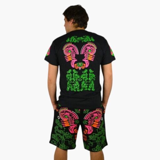 Schwarzlicht Set T-Shirt Shorts Jaguar
