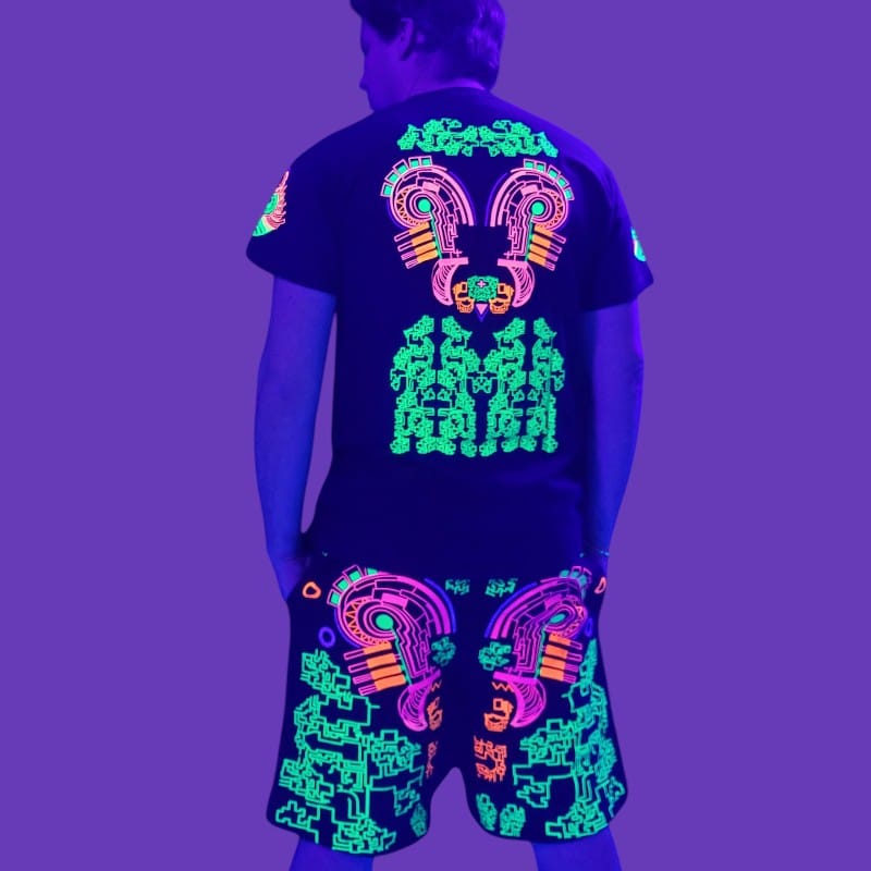 Schwarzlicht Set T-Shirt Shorts Jaguar Schwarzlicht Set T-Shirt Shorts Jaguar