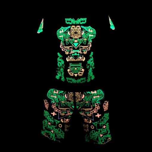 Schwarzlicht Set T-Shirt Shorts Jaguar