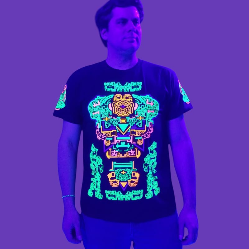 T-Shirt Jaguar Schwarzlicht